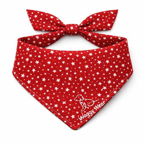 Red White Woof – Summer Tie-On Dog Bandana