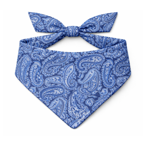 Blue Bandit – Summer Tie-On Dog Bandana