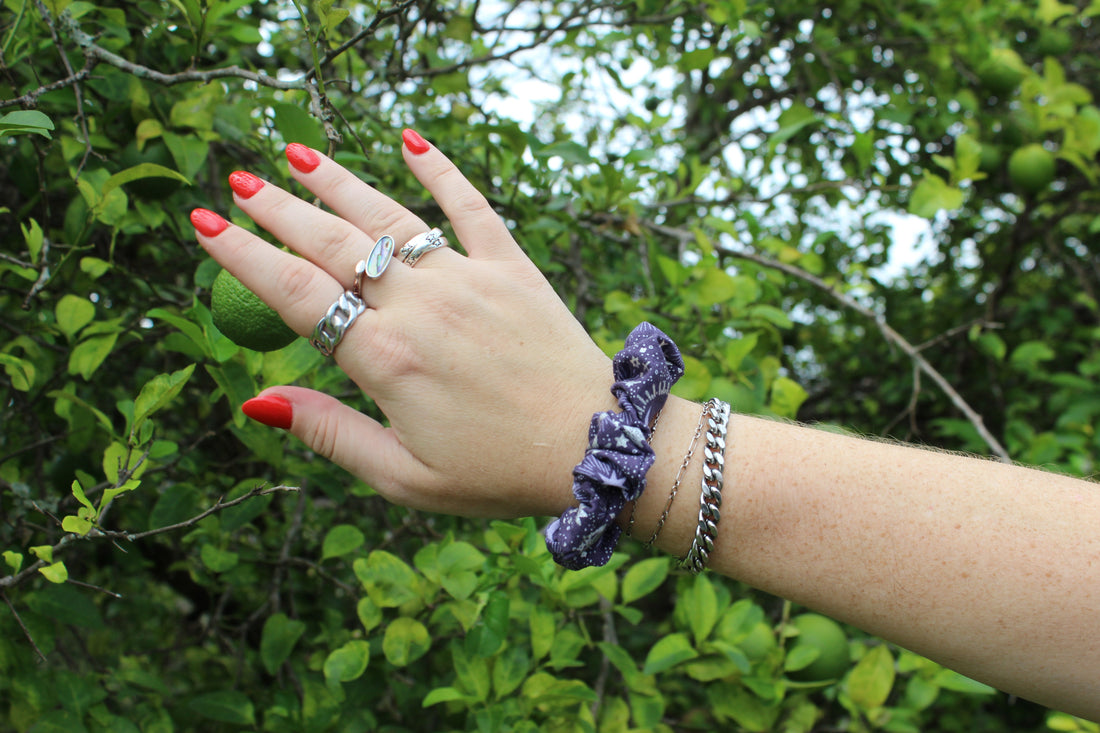 Moonlit Paws Matching Hair Scrunchie - Dreamy Tea