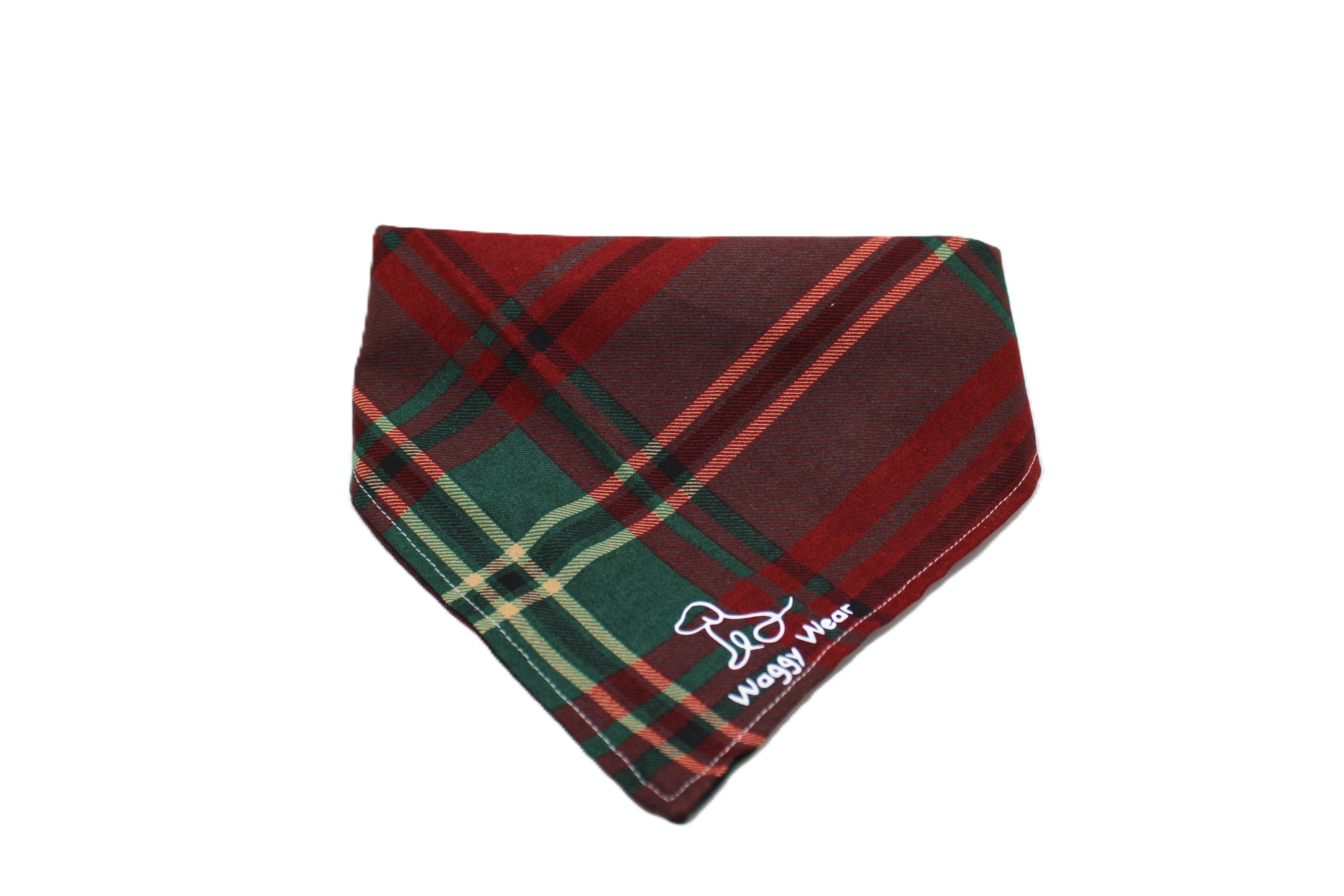 Festive Flannel – Tie-On Dog Bandana