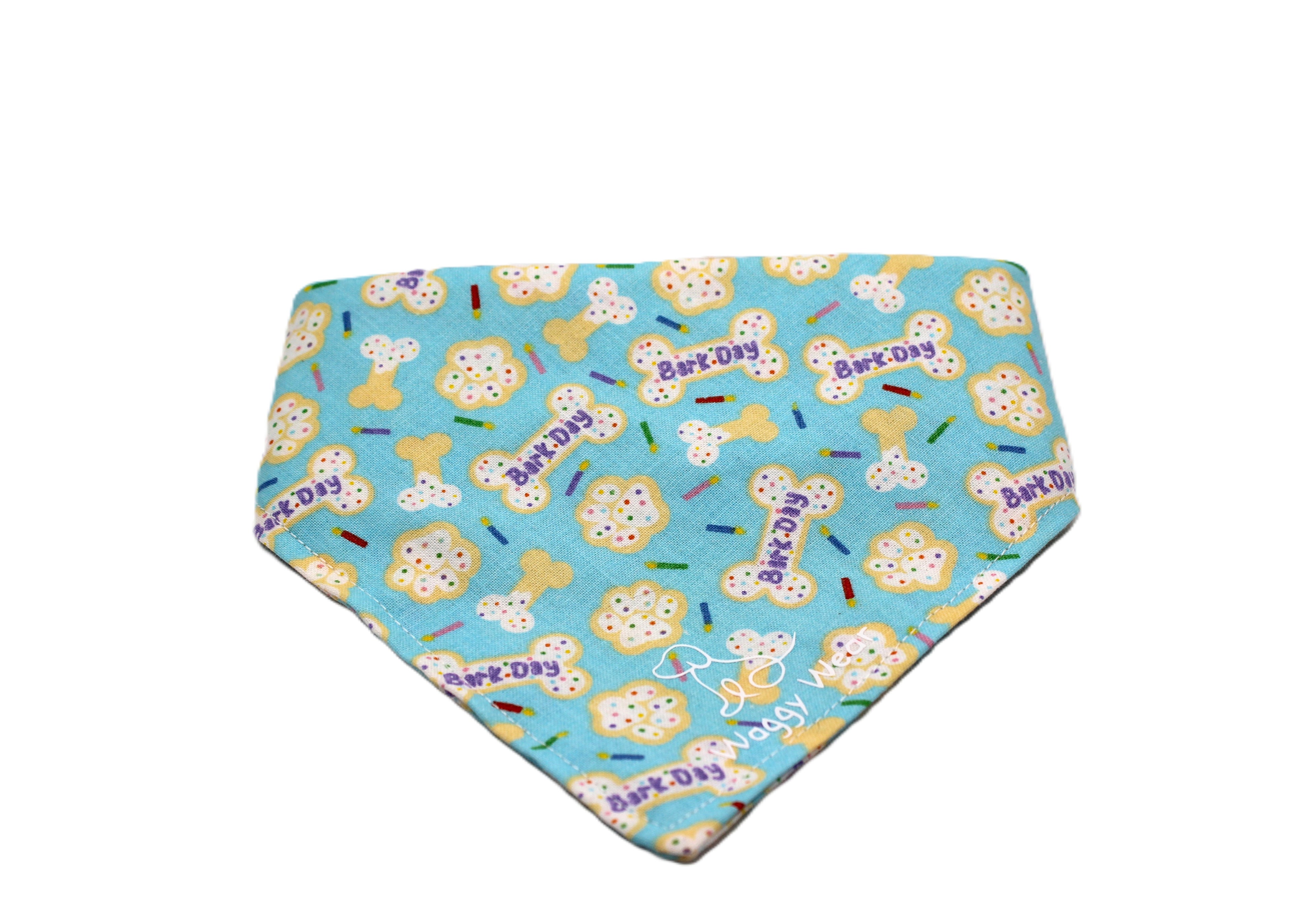 Happy Barkday Blue – Tie-On Dog Bandana