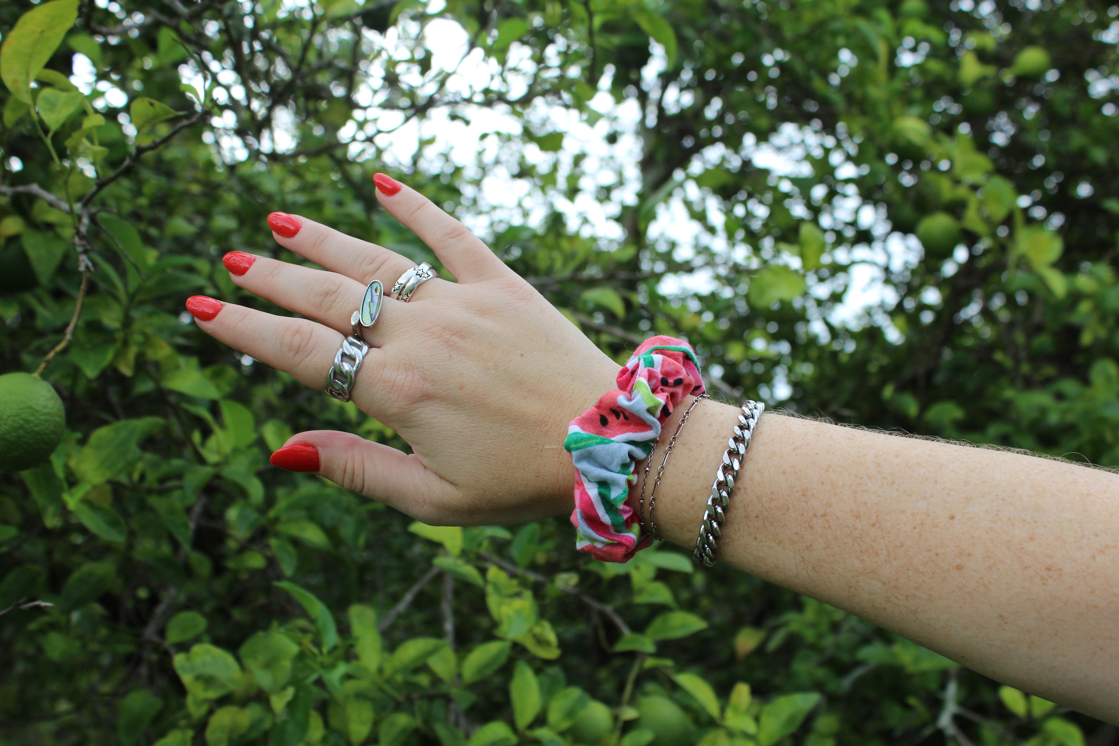 Watermelon Splash Matching Hair Scrunchie
