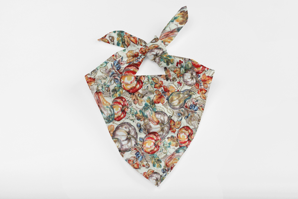 Pumpkin Harvest – Fall Tie-On Dog Bandana