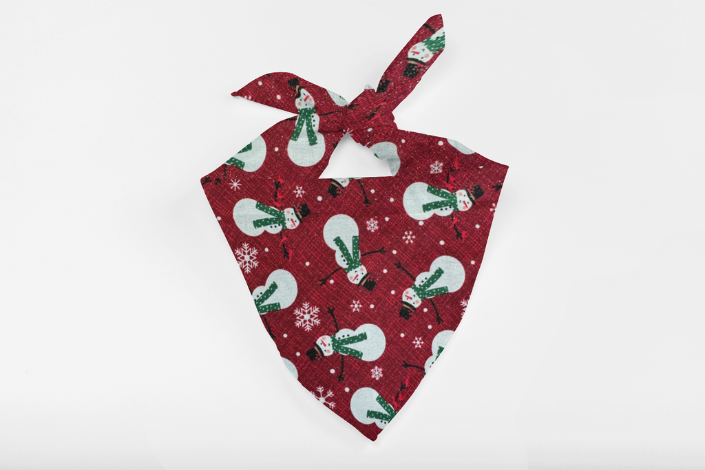Mr. Snow – Christmas Tie-On Dog Bandana