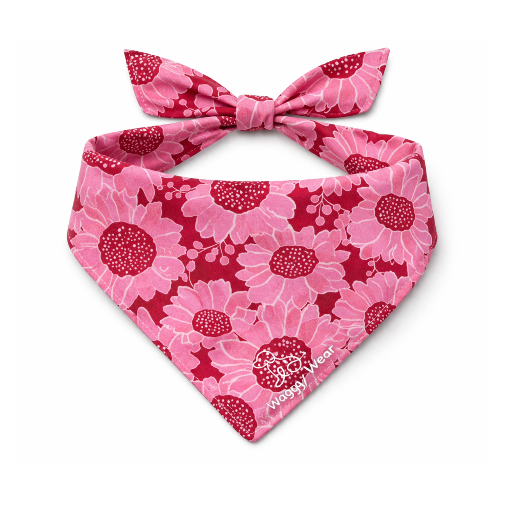 Pink Petals - Summer Tie-On Dog Bandana
