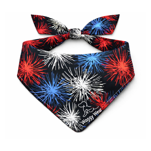 Silent Fireworks – Summer Tie-On Dog Bandana