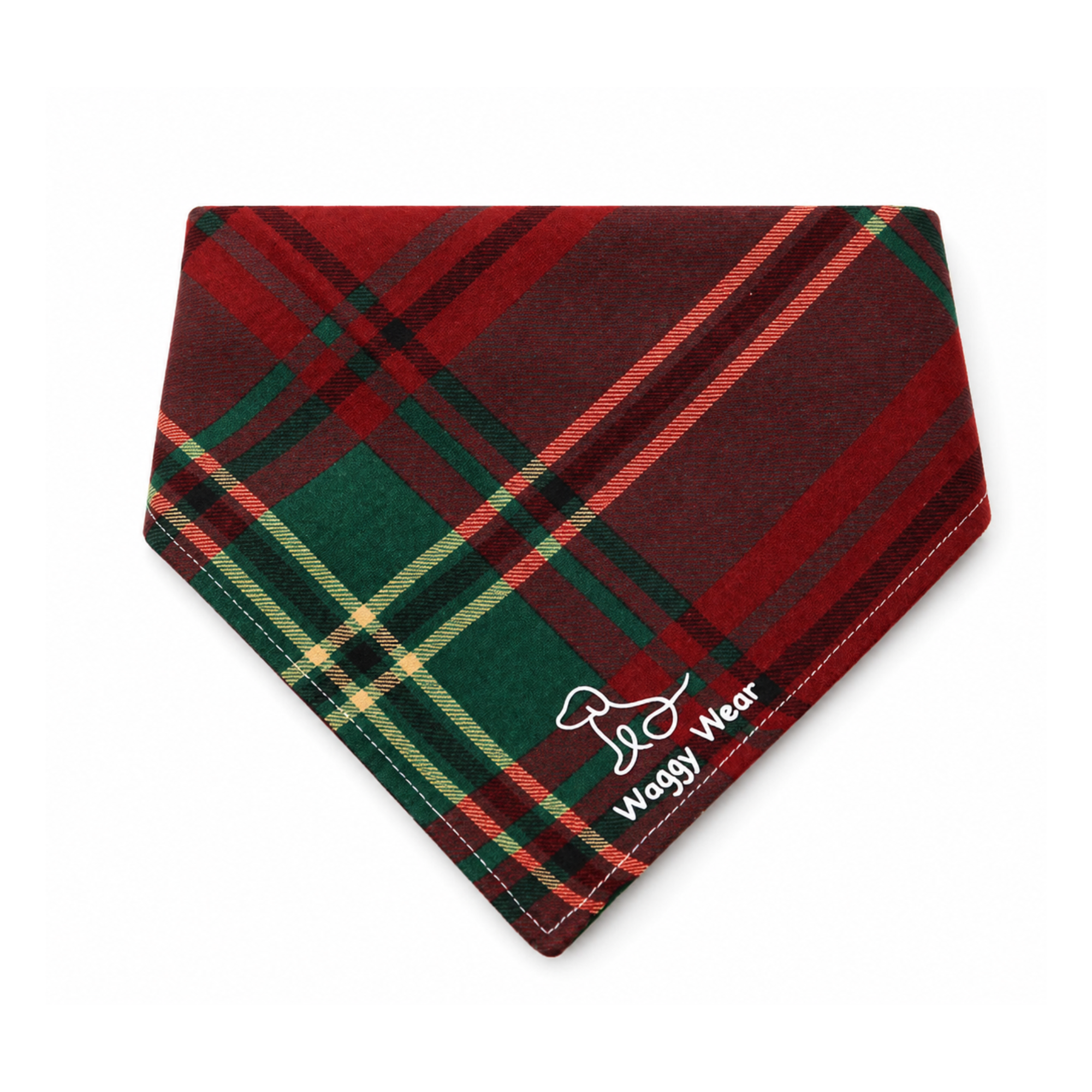 Festive Flannel – Tie-On Dog Bandana